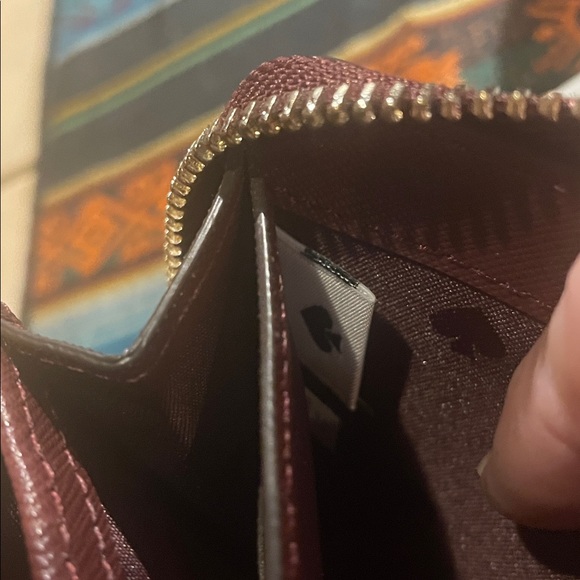 Kate Spade Deep Plum Zip Up Leather Wallet Gold Accents, EUC 🎁 - Picture 5 of 12